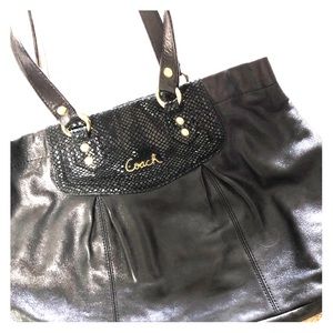 Gently used black Coach bag